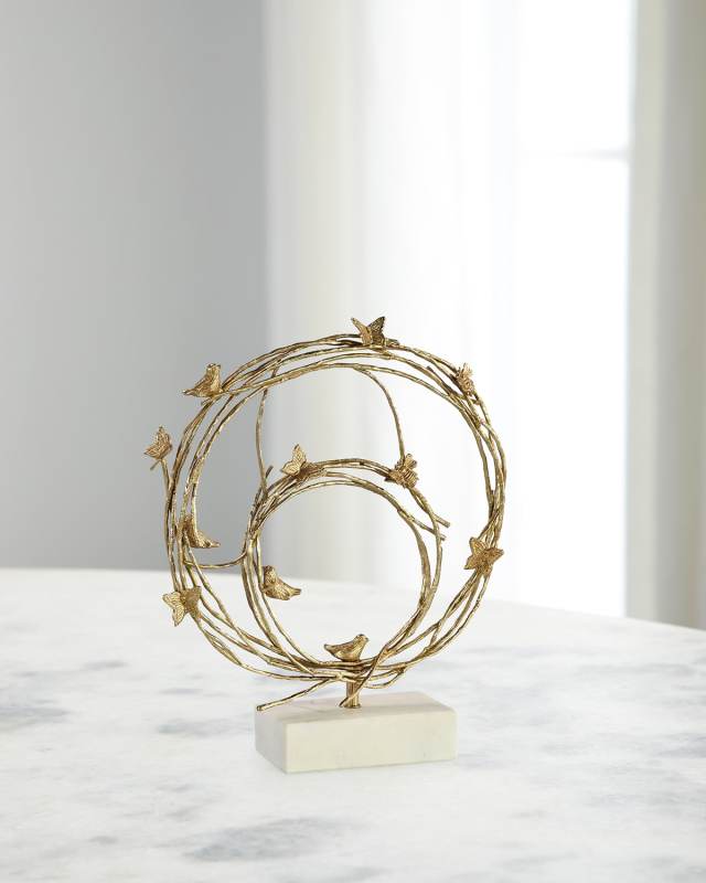 Small Brass Roost Sculpture